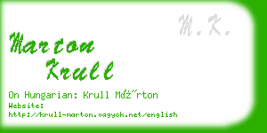 marton krull business card